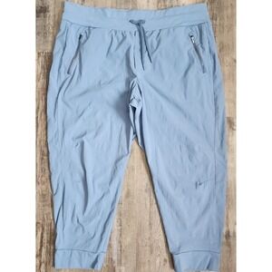 Athleta Trekkie North Jogger Womens 20 Blue Ripstop Hiking Pants Drawstring Zip